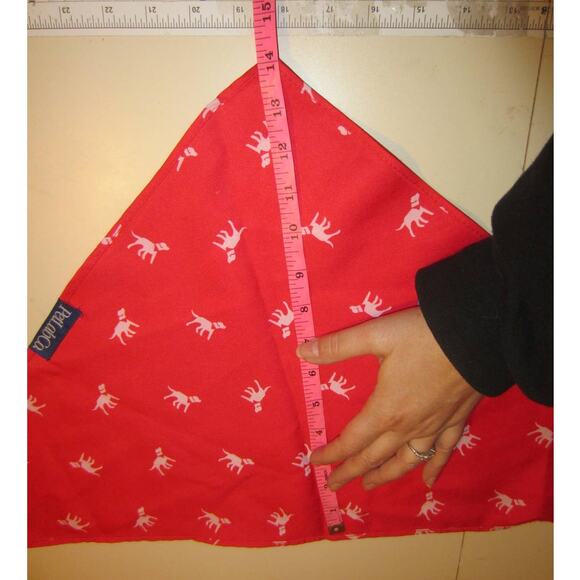 Red Dog Print Bandana PetLabCo Adjustable Triangle Scarf Accessory - Picture 6 of 9
